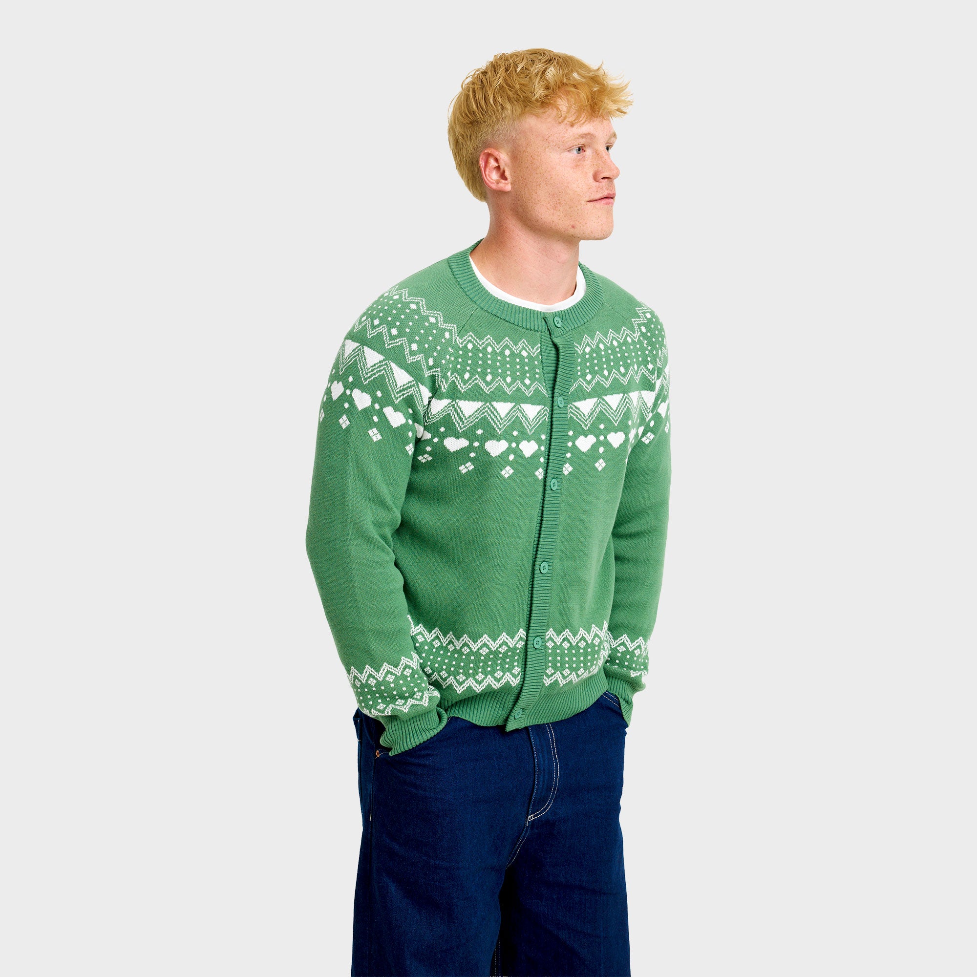 Den simple julecardigan - Herre